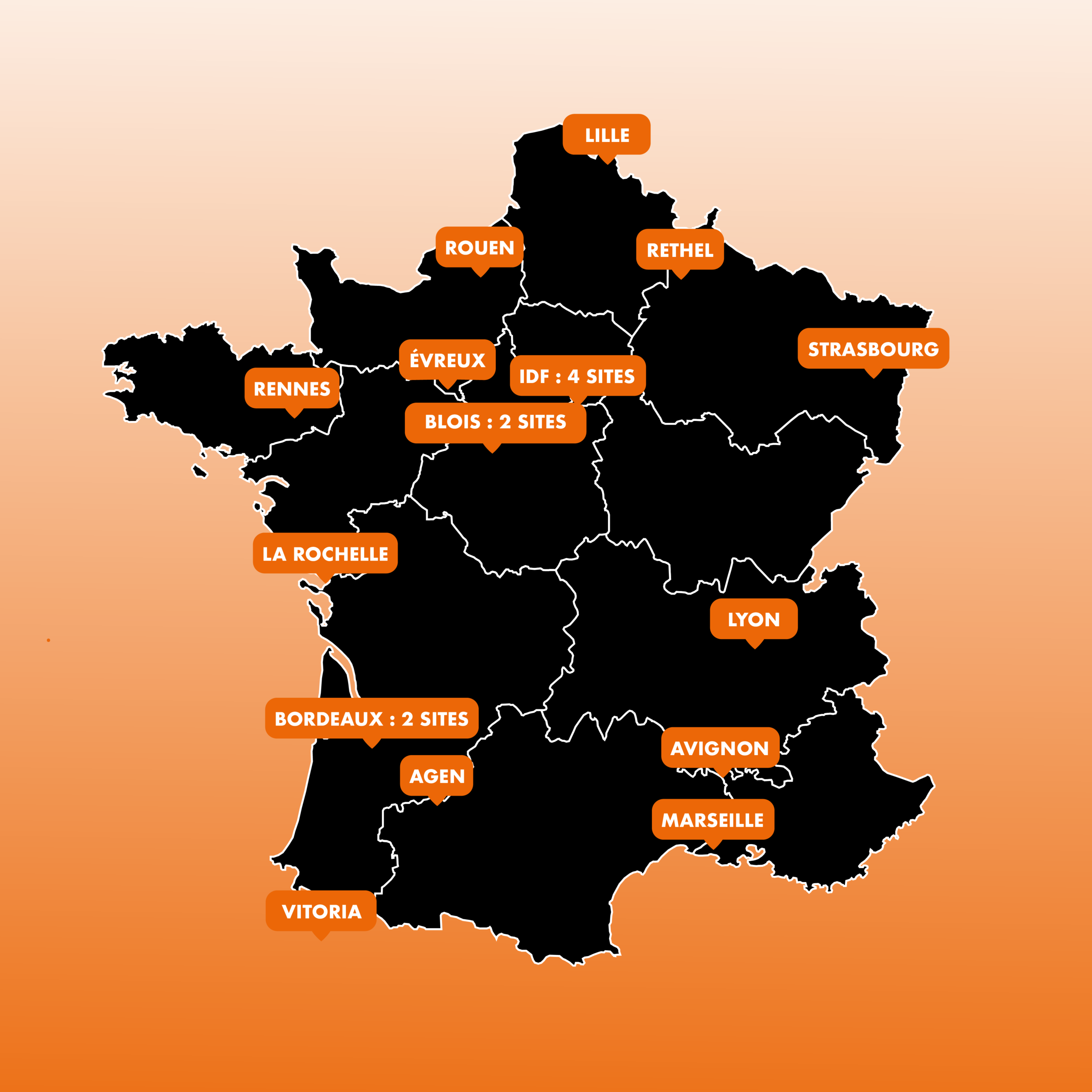 Cartes des agences de VT Logistics